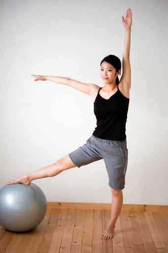 beautiful asian woman exercising