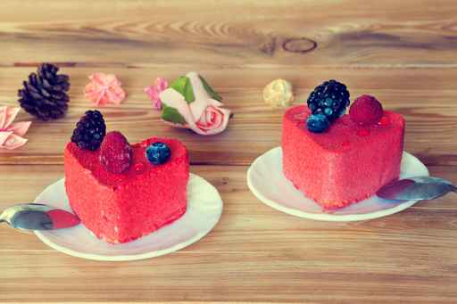 Two heart-shaped cakes